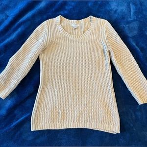 Banana Republic Cashmere Waffle Sweater in Light Tan